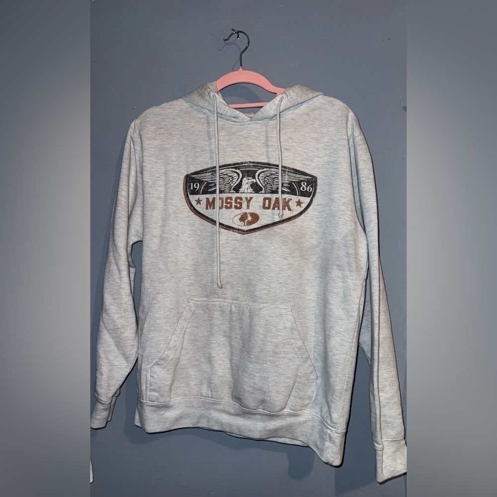 Mossy Oak Light Gray Hoodie Unisex